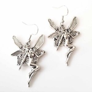 NEW Dolls Kill Silver Mythical Fairy Metal Fairycore Hippie Boho Style Earrings